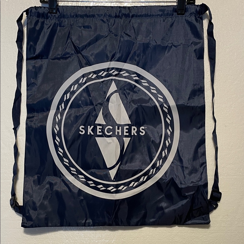 Skechers Navy Blue with White Logo Drawstring Backpack